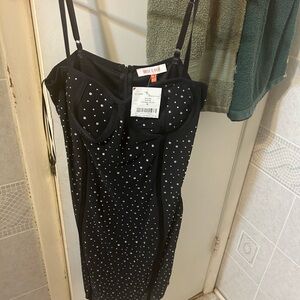 Brand New Sparkly rhinestone black dress